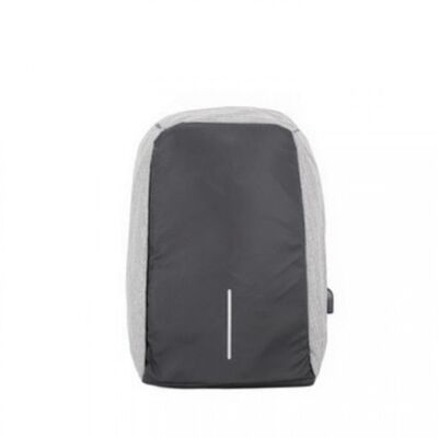 Gray anti-theft unisex backpack