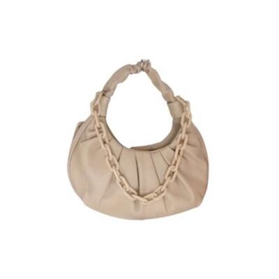 Beige Venezia Handtasche mit Kette