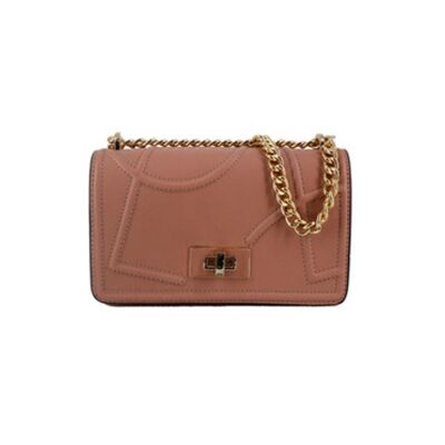 Crossbody bag with pink chains