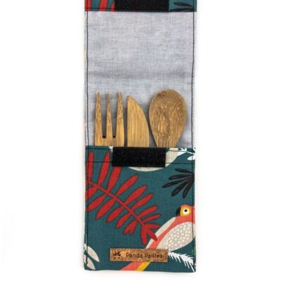 Children's cutlery set - jungle fabric