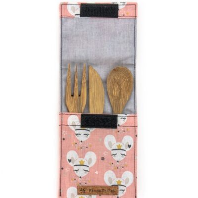 Children's cutlery set - mouse fabric