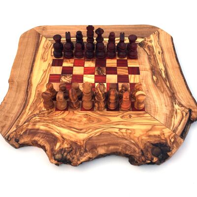 Juego de ajedrez tablero de ajedrez Gr. S hecho a mano de madera de olivo