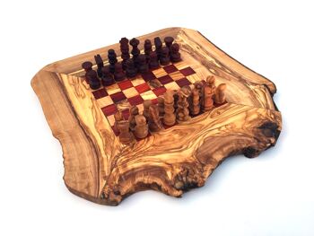 Jeu d&#39;échecs échiquier Gr. S fait à la main en bois d&#39;olivier 2