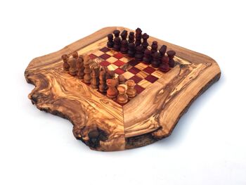 Jeu d&#39;échecs échiquier Gr. S fait à la main en bois d&#39;olivier 3