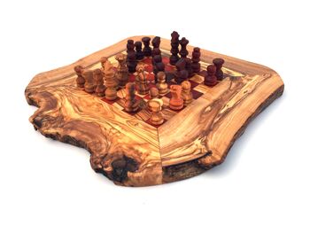 Jeu d&#39;échecs échiquier Gr. S fait à la main en bois d&#39;olivier 6