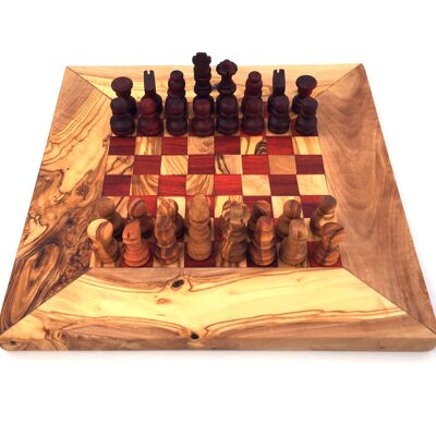 Schachspiel Schachbrett Gr. S handgemacht aus Olivenholz