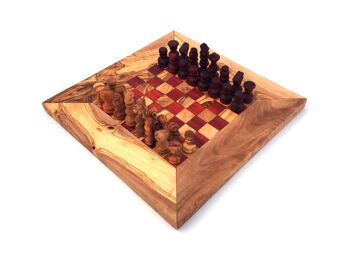 Jeu d&#39;échecs échiquier Gr. S fait à la main en bois d&#39;olivier 2