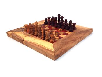 Jeu d&#39;échecs échiquier Gr. S fait à la main en bois d&#39;olivier 4