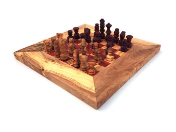 Jeu d&#39;échecs échiquier Gr. S fait à la main en bois d&#39;olivier 5