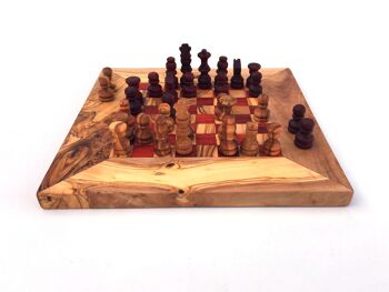 Jeu d&#39;échecs échiquier Gr. S fait à la main en bois d&#39;olivier 7