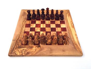 Jeu d&#39;échecs échiquier Gr. M fait à la main en bois d&#39;olivier 1