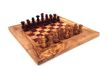 Jeu d&#39;échecs échiquier Gr. M fait à la main en bois d&#39;olivier 2