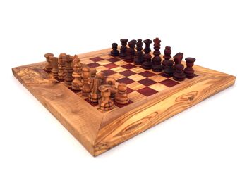 Jeu d&#39;échecs échiquier Gr. M fait à la main en bois d&#39;olivier 4