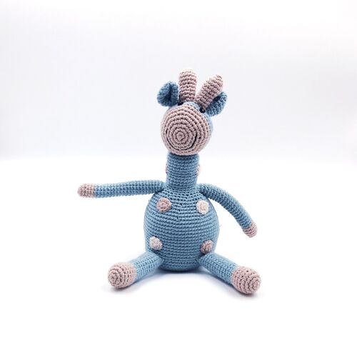 Baby Toy Giraffe rattle - duck egg blue