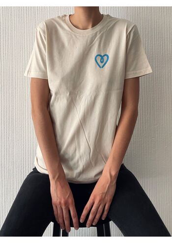 "Heart - blue" organic cotton t-shirt 1
