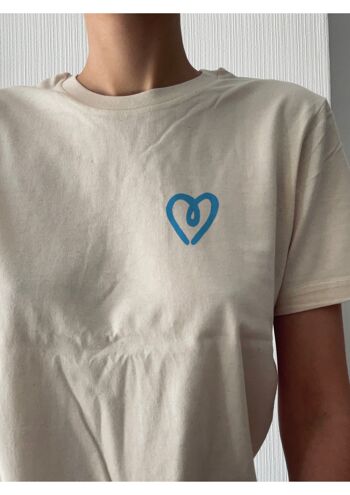 "Heart - blue" organic cotton t-shirt 2