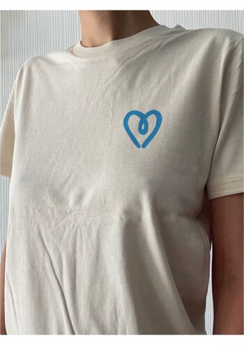 "Heart - blue" organic cotton t-shirt 3