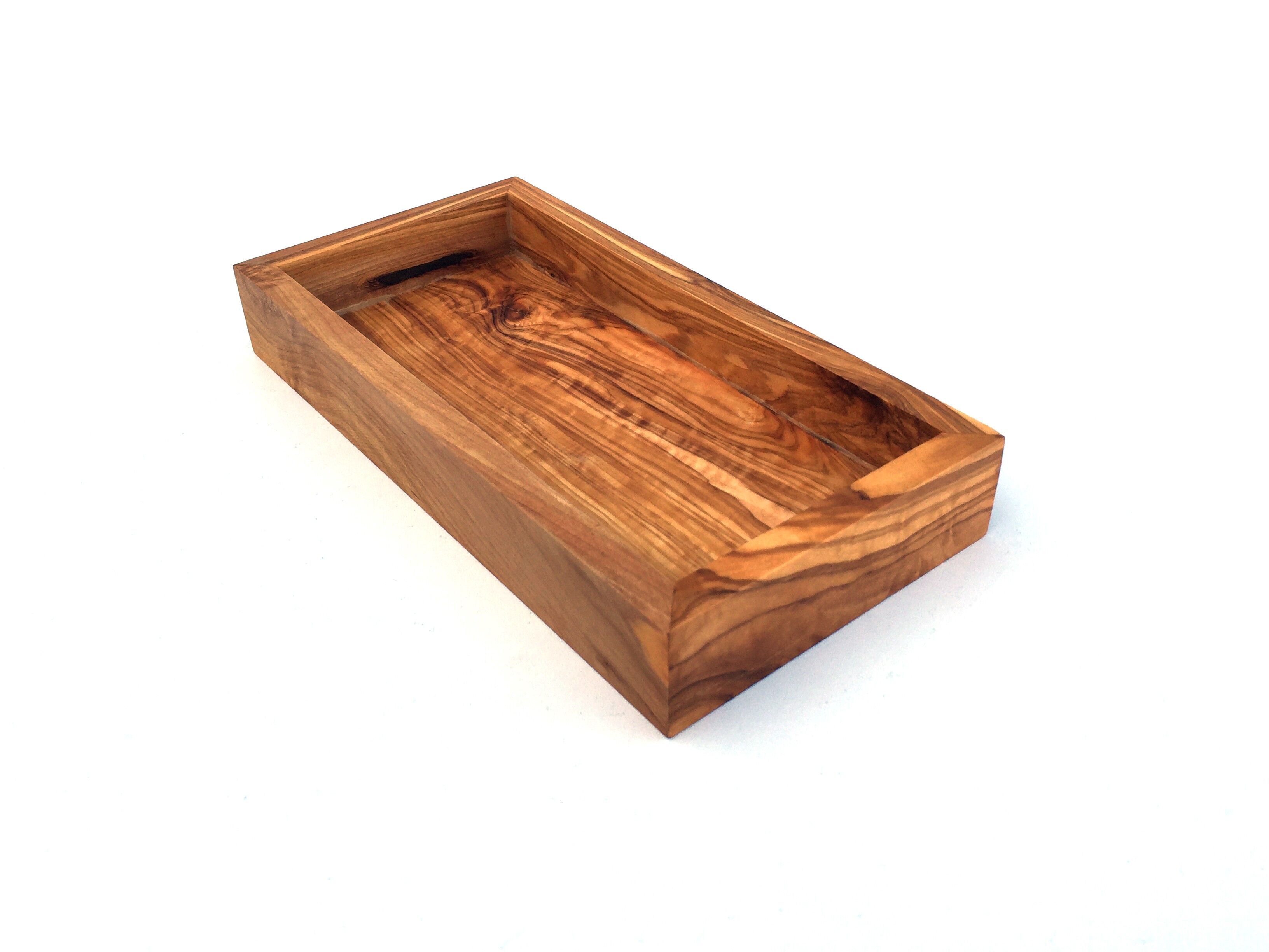 Shelf rectangular 20 cm tray handmade olive wood