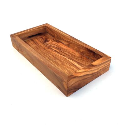 Balda rectangular bandeja 20 cm madera de olivo hecha a mano