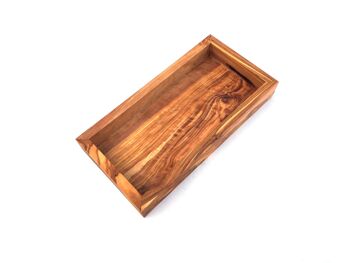 Etagère rectangulaire 20 cm plateau fait main en bois d&#39;olivier 5