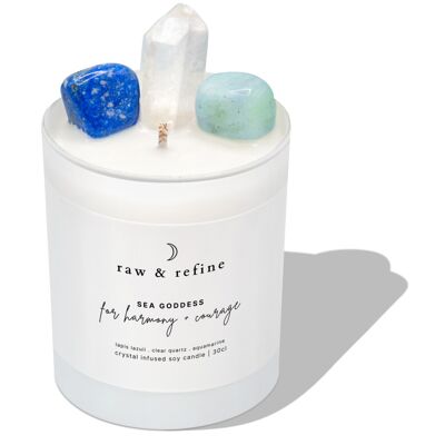 Sea Goddess Crystal Candle - Harmony + Courage - 30cl