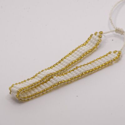 Ethnic Thin Bracelet white/gold