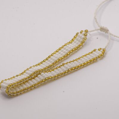 Ethnic Thin Bracelet white/gold