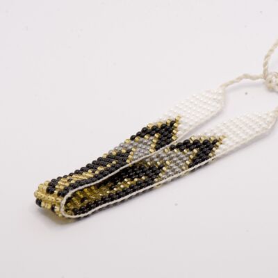 Ethnic Thin Bracelet White/black/gold