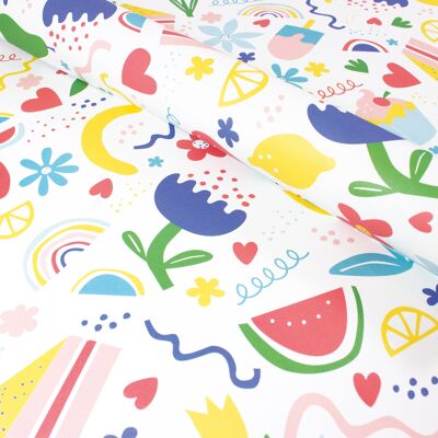 Flowers, Fruit & Fun wrapping paper