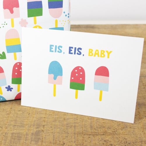 Postkarte Eis, Eis, Baby