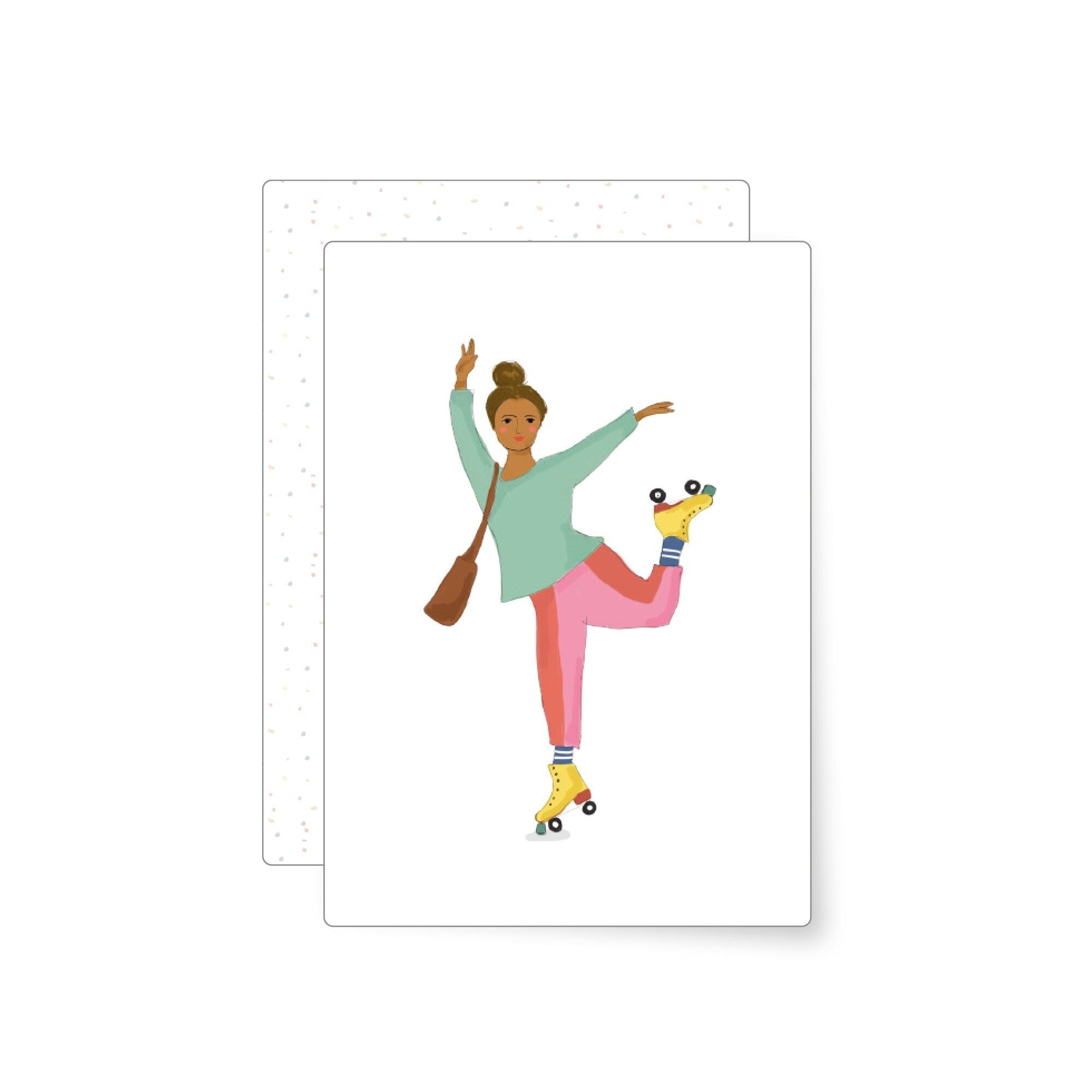 niña de rodillos | tarjeta postal