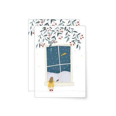 ventana de invierno | tarjeta postal