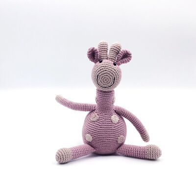 Sonaglio giraffa giocattolo per bambini - rosa scuro
