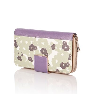 Medium wallet with purse with flowers