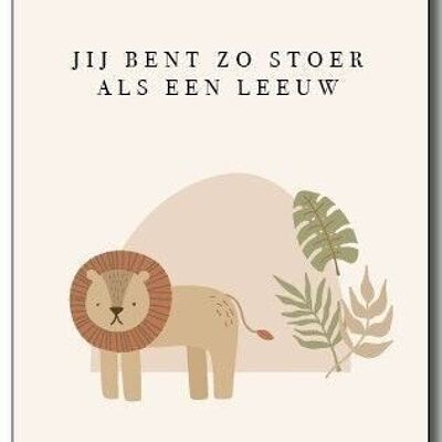 Wenskaart | Je bent zo stoer als een leeuw