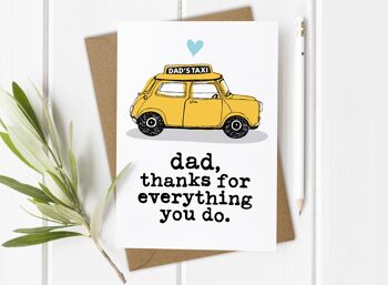Papa Taxi - Carte drôle de fête des pères / anniversaire 2