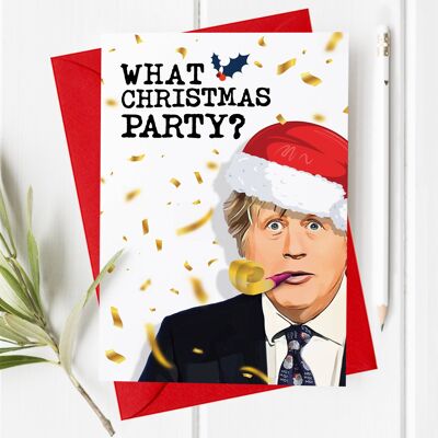 Boris Johnson, ¿Qué fiesta de Navidad? - Tarjeta de Navidad divertida