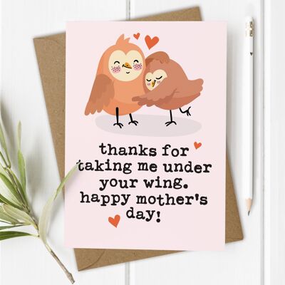 Owl Mum Figure - Cute Mother's Day Card