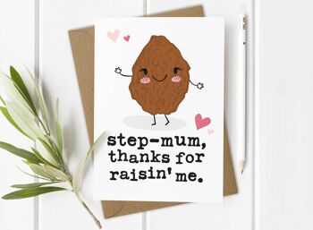 Raisin Step-Mum - Carte de fête des mères mignonne Pun 2