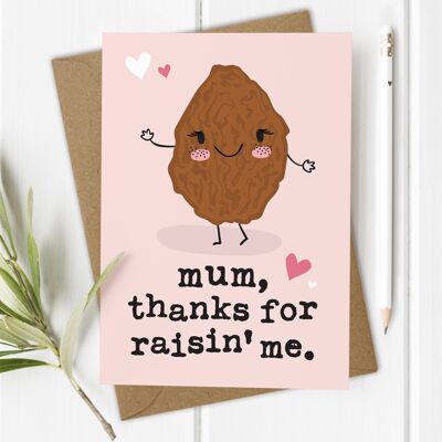 Raisin - Cute Pun Tarjeta del Día de la Madre