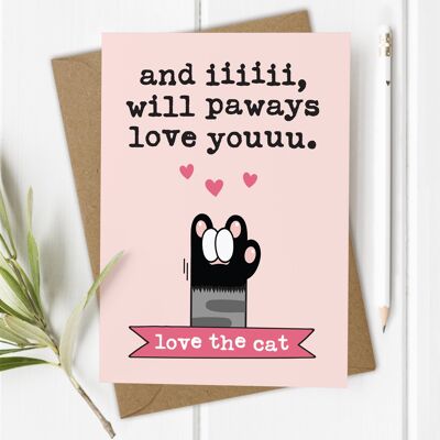 Cat Mum Love You - Carte Fête des mères / Anniversaire de maman