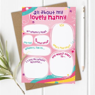 Alles über meine schöne Nanny – DIY-Muttertagskarte vom Kind