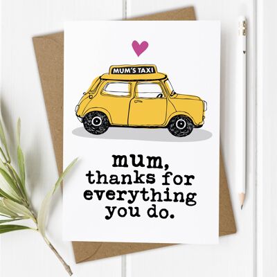 Mum's Taxi - Funny Mother's Day / Mum's Birthday Card