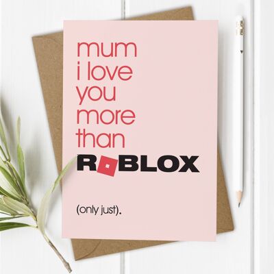 Roblox Gaming - Tarjeta divertida del día de la madre / cumpleaños de la mamá