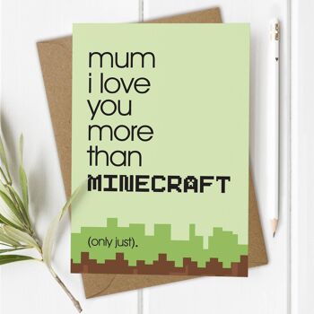 Minecraft Gaming - Carte drôle de fête des mères / anniversaire de maman 1