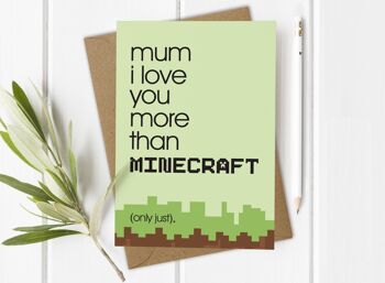 Minecraft Gaming - Carte drôle de fête des mères / anniversaire de maman 2