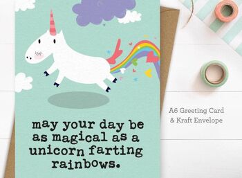 Licorne Farting Rainbows - Carte d&#39;anniversaire drôle 3