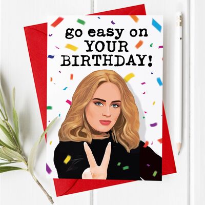 Adele, tómalo con calma en tu tarjeta de cumpleaños