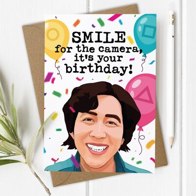 Smile, Squid Game, Netflix - Funny Birthday Card