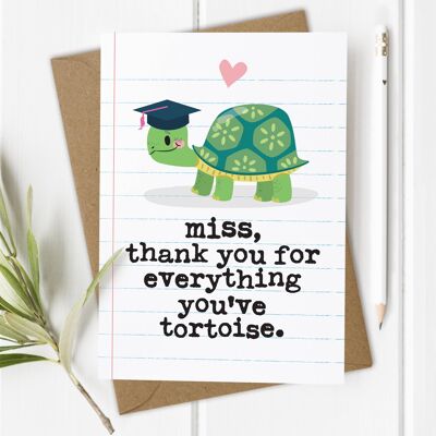 Fräulein Danke für alles, was du hast, Schildkröte – Lehrerkarte
